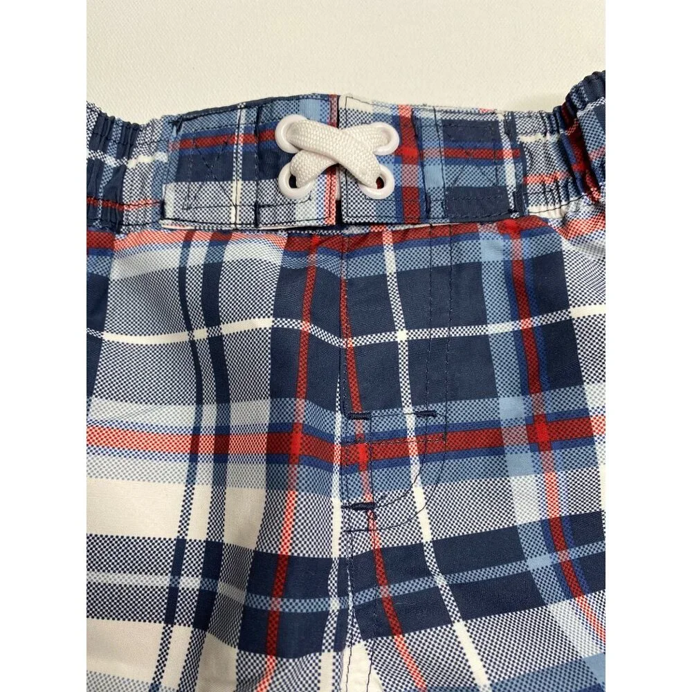 Xtreme Boys Toddler Blue Plaid Swim Trunks Shorts 24 months